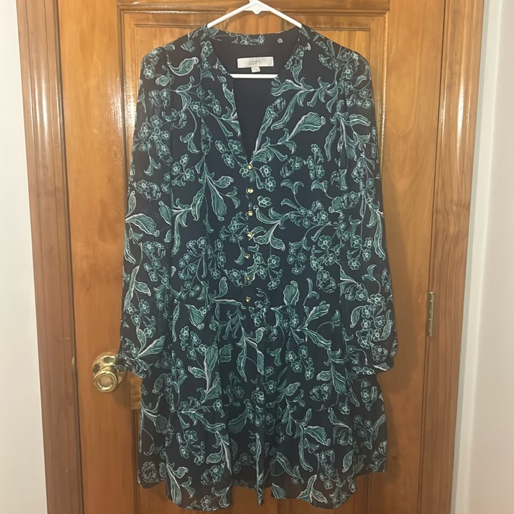 LOFT Floral Tiered Dress